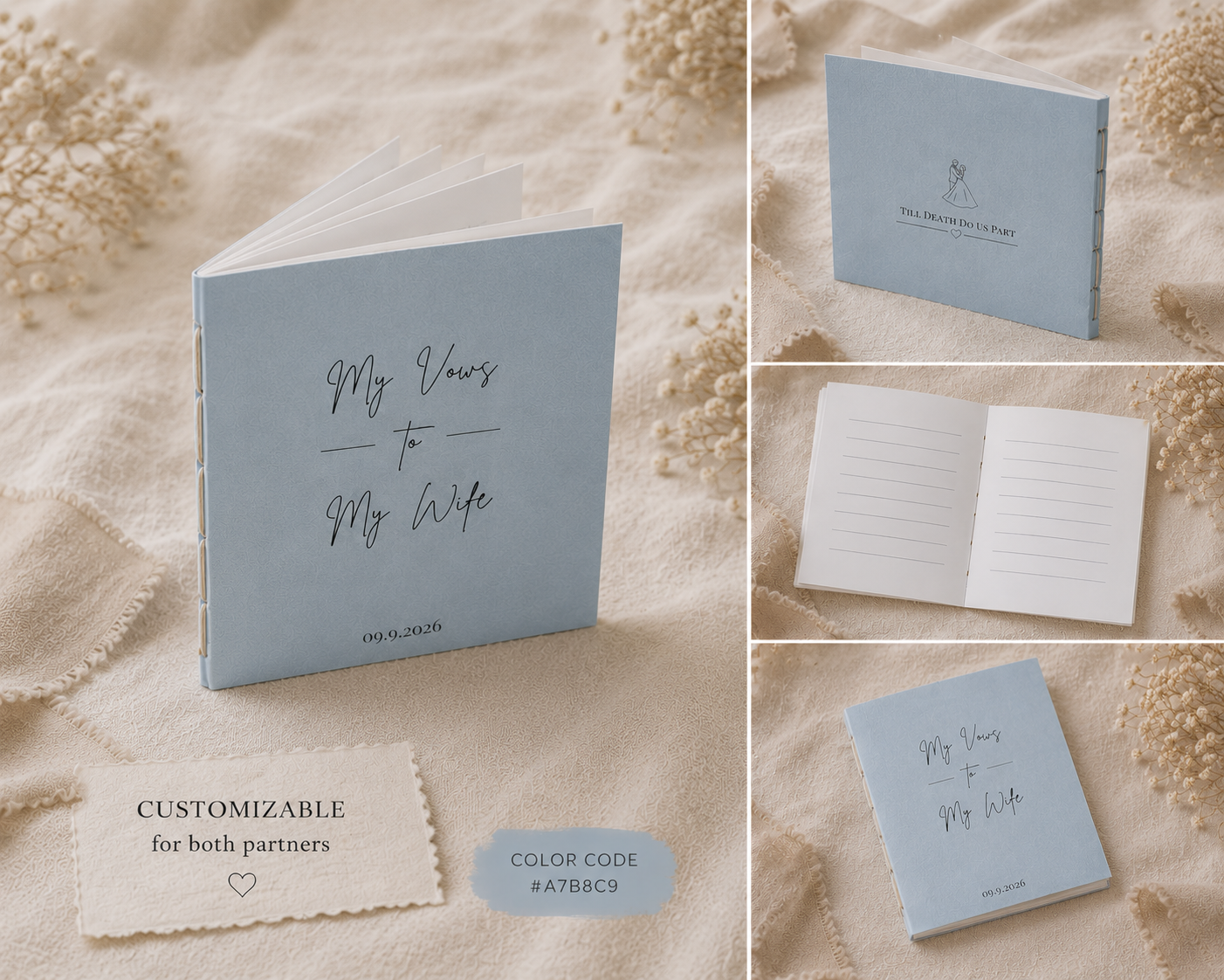 Wedding Vow Book Template | Editable Canva Vow Book | Personalized Bride & Groom Vow Book | Printable Wedding Vows | Digital Download