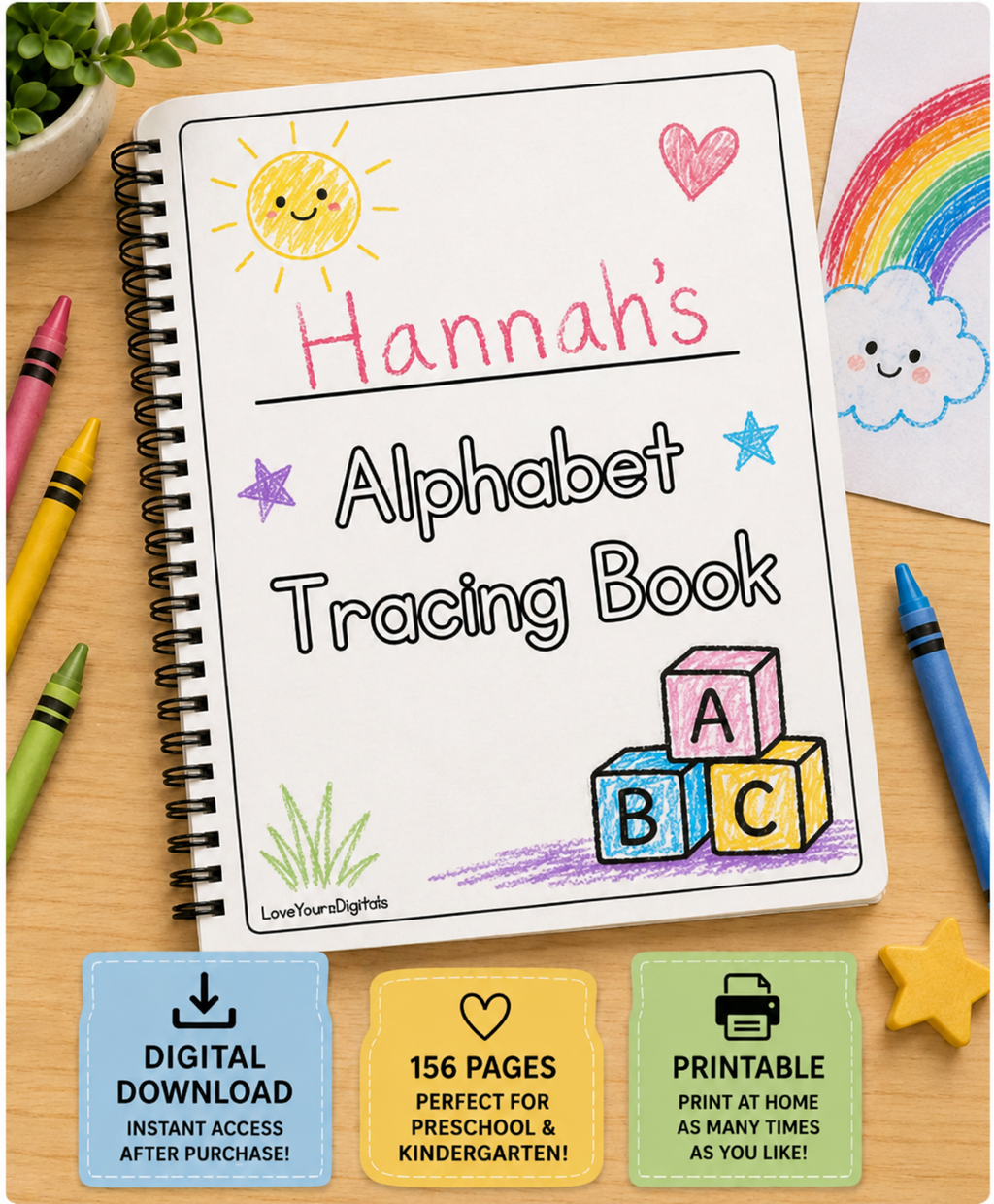 Alphabet Tracing Workbook | Printable PDF for Pre-K, Preschool & Kindergarten