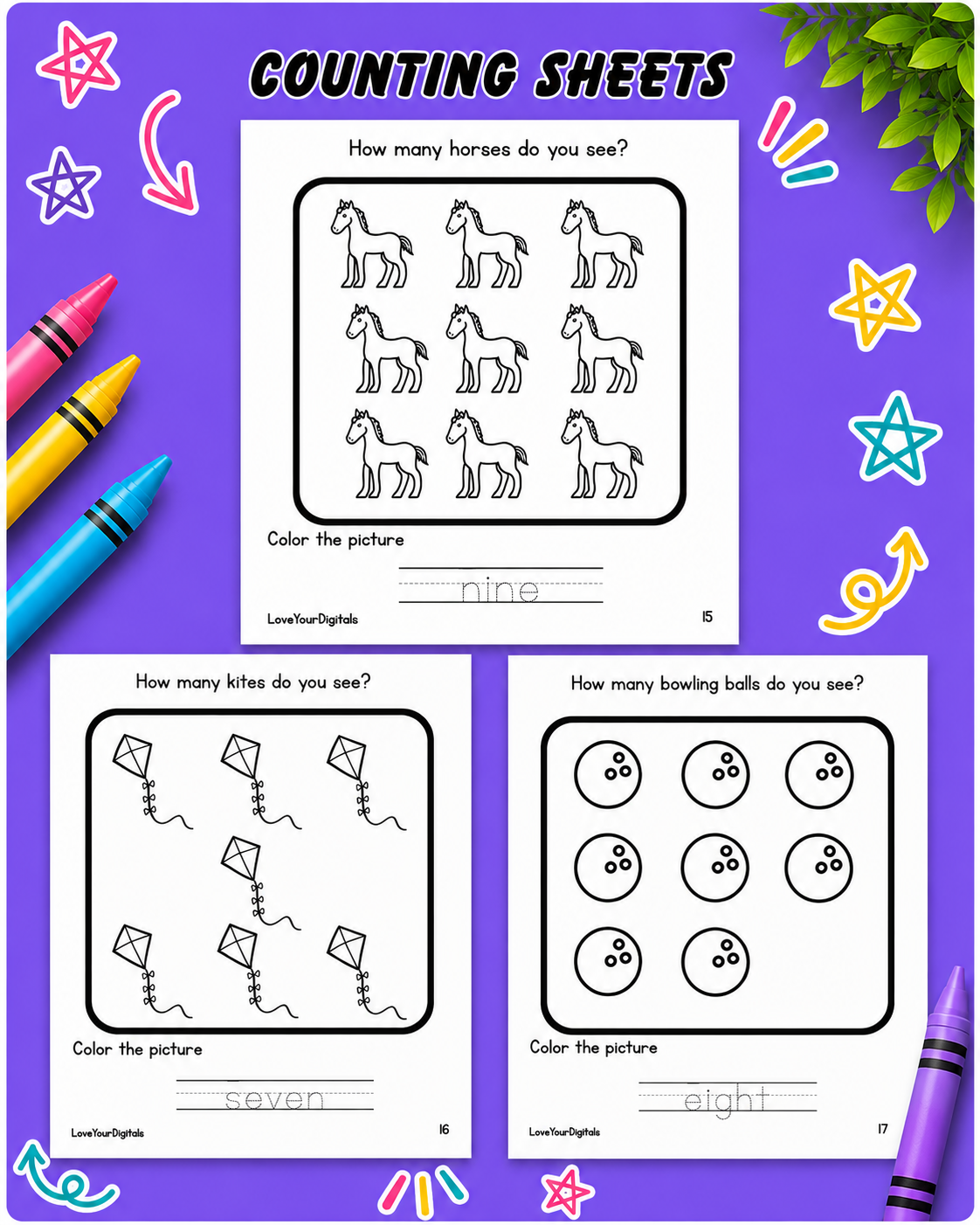 I Can Count To 10 Workbook| Numbers 1-10 | Counting skills