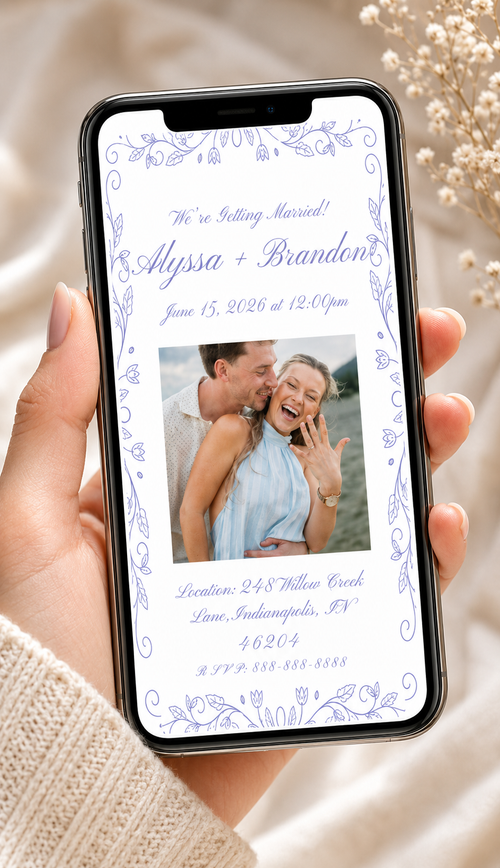Light Blue Wedding Invitation Template